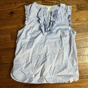 JCrew Ruffle front shell tank top